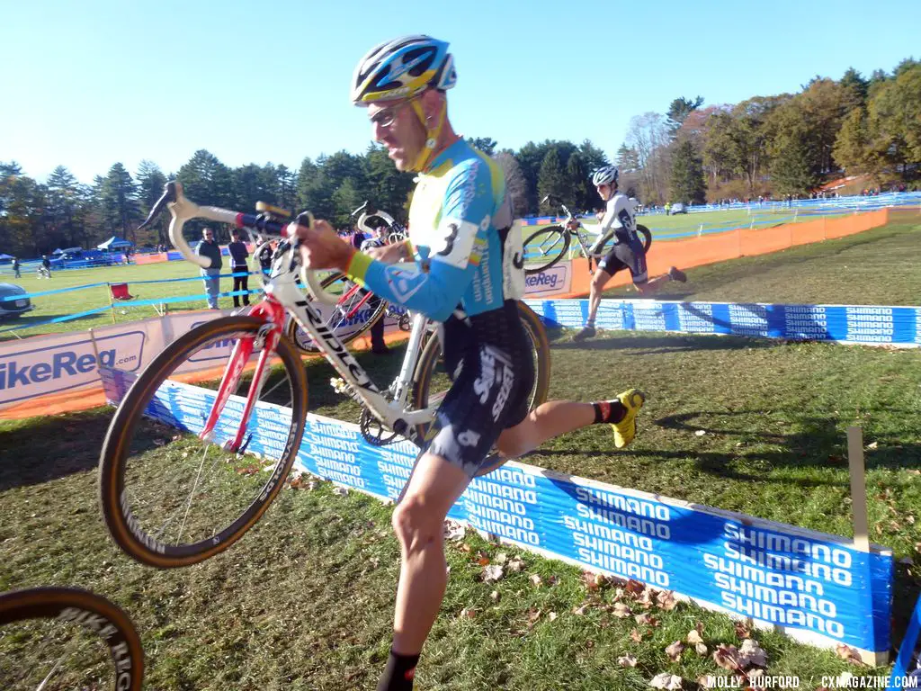 Myerson on the barriers. © Cyclocross Magazine