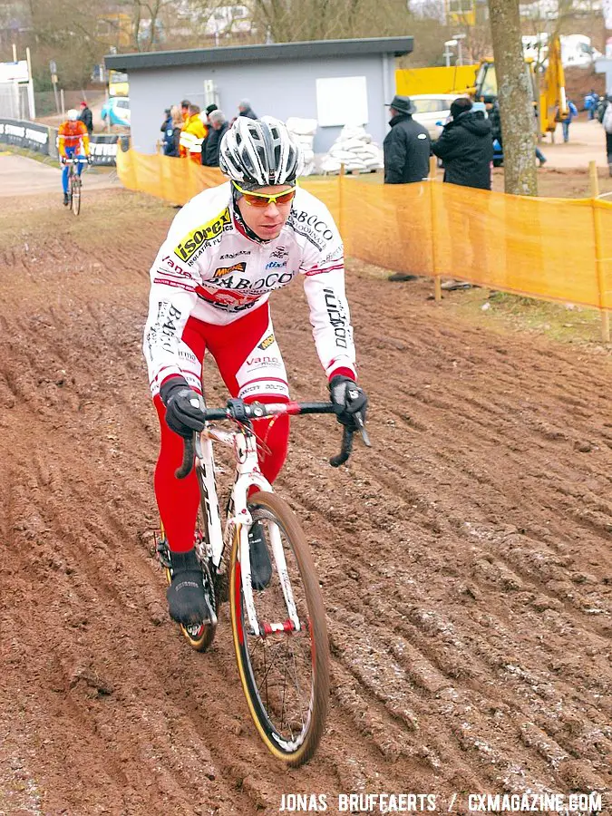 Riders tested a variety of lines through the ruts.