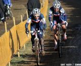 French Christel Ferrier-Bruneau and Pauline Ferrand Prevot worked together for much of the race