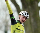 Mathieu van der Poel takes his first national title in the beginners category ©Bart Hazen