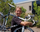 Dave Koesel, Felt’s Brand Manager for cyclocross, shows off the 2011 Felt F75X. © David Lawson