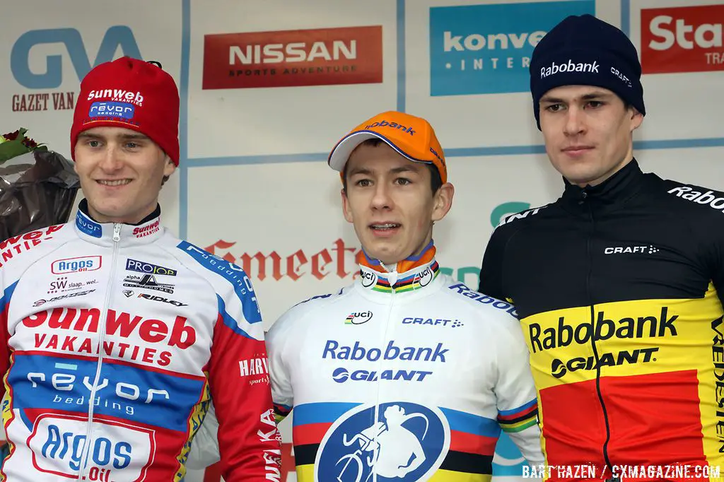 Lars van der Haar takes the overall win in the GVA series over Jim Aernouts and Joeri Adams.