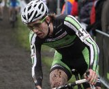 Jamey Driscoll focuses on a curve in Hoogerheide. © Bart Hazen