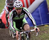 Jeremy Powers races through the mud in Hoogerheide. © Bart Hazen