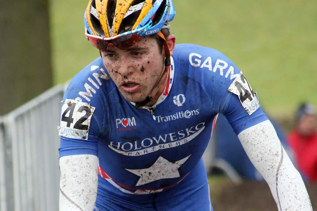 Daniel Summerhill shoes off his new kit in Hoogerheide. © Bart Hazen