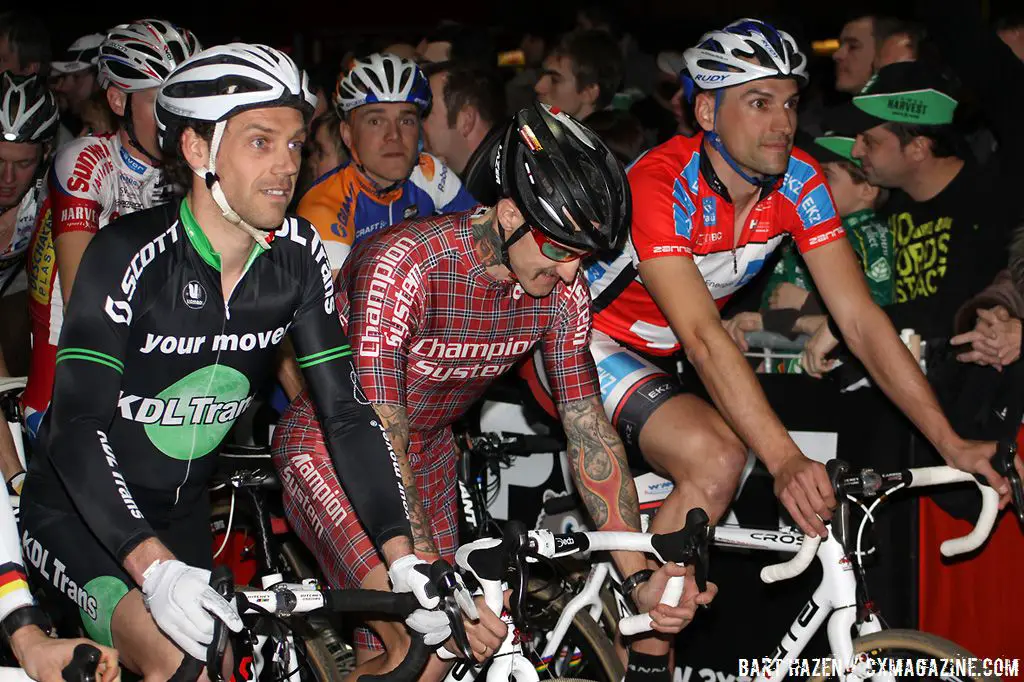 Jan Verstraeten, Ben Berden and Christian Heule ready for the start