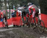 Arnaud Grand leads the chasing group for second followed by David van der Poel and Sven Beelen © Bart Hazen