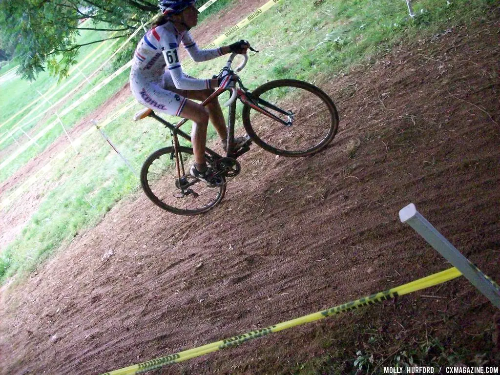 Helen Wyman on one of the steep uphills. © Cyclocross Magazine 