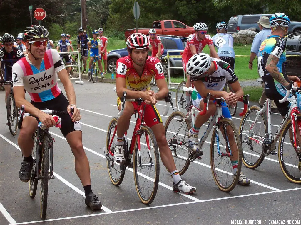 Jeremy Powers and Ian Field waiting for the race to start. © Cyclocross Magazine 