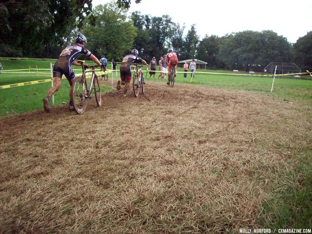 The chase group following Powers and Field. © Cyclocross Magazine 