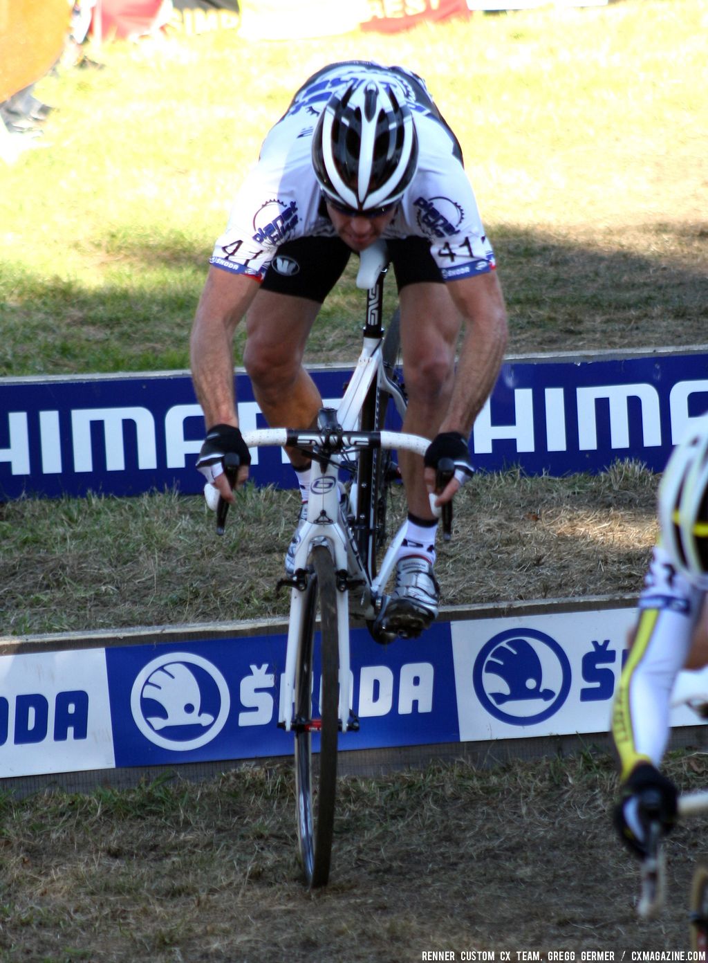 Page takes the barriers. © Renner Custom CX Team, Gregg Germer