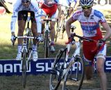 Men's chase Group bunny hops the barriers. © Renner Custom CX Team, Gregg Germer