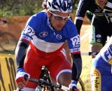 Francis Mourey had to fight through traffic on the first lap after getting obstructed by photographers at the start. © Renner Custom CX Team, Gregg Germer