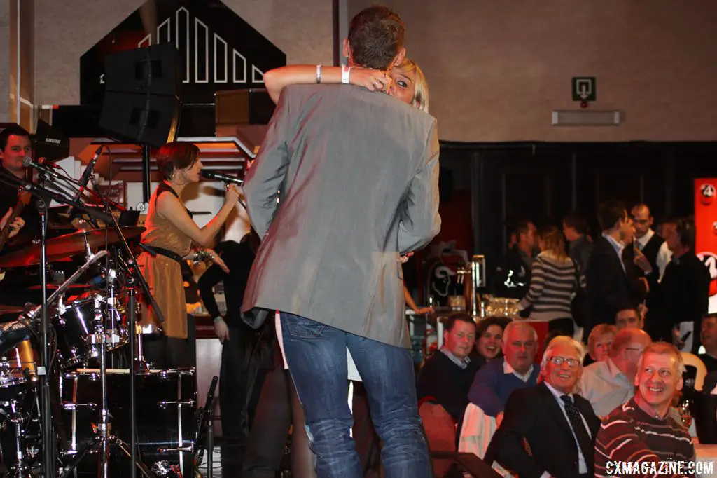 Sven Nys dancing with his wife Isabelle at the Superprestige Gala at the casino in Middelkerke, Belgium.