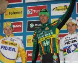 Final podium of the Superprestige; Sven Nys (1), Kevin Pauwels (2) and Zdenek Stybar (3)