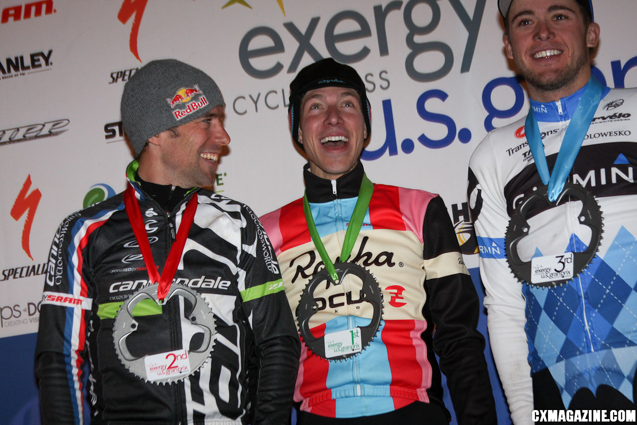 The men\'s podium: Johnson, Powers and Summerhill. ©Pat Malach