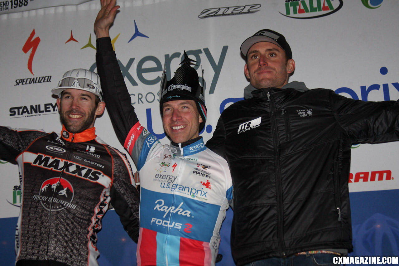The 2011 overall podium: Kabush, Powers and Trebon. ©Pat Malach 