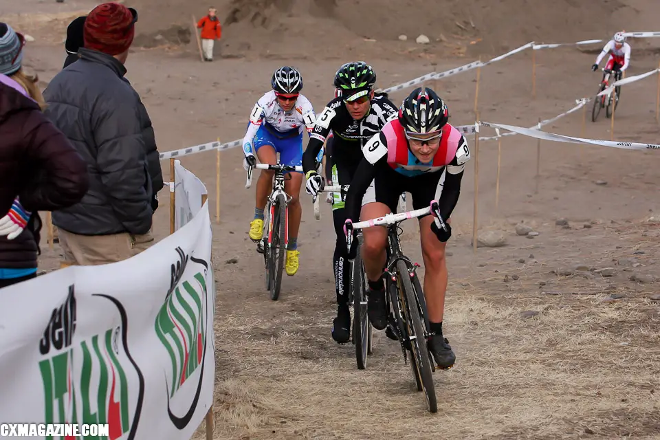 Julie Krasniak leads Nicole Duke, Teal Stetson-Lee and Katerina Nash during the first half of the race.©Pat Malach