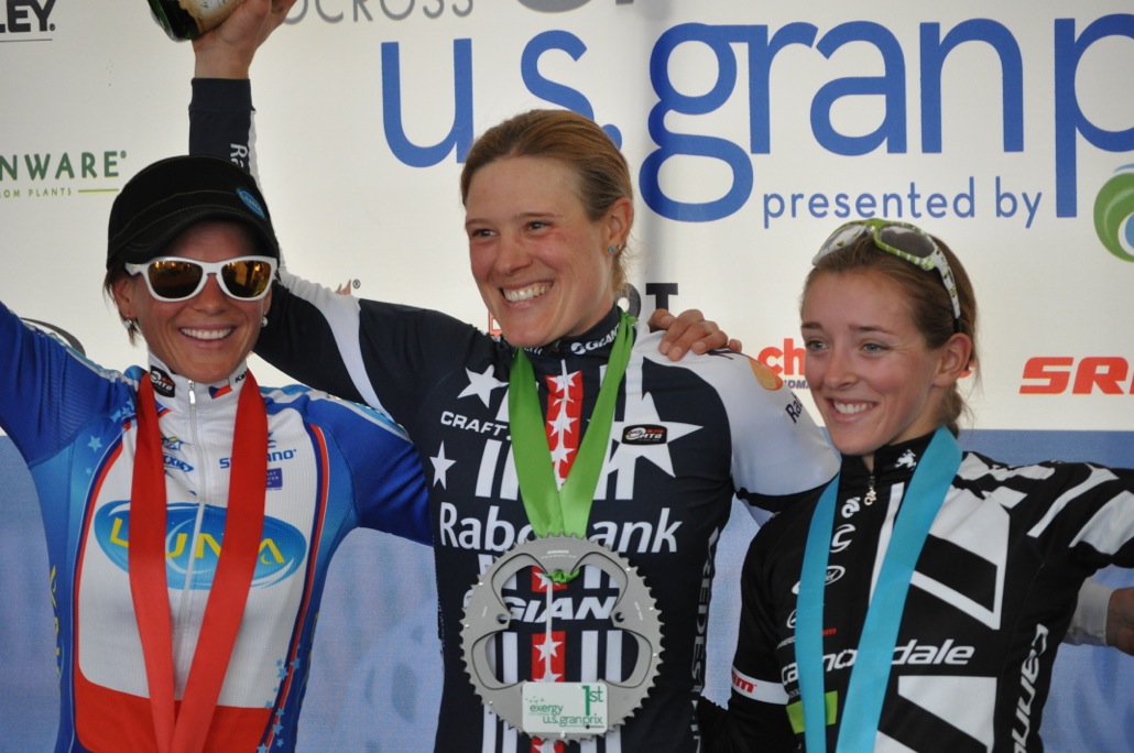 Women\'s podium: Nash, Compton and Antonneau. ©Rick Mace