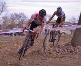 Jeremy Powers leads Ryan Trebon near the end of the race.©Amanda Wakeling