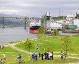 The view east towards Iron Workers bridge and the North Shore, home to spectacular mountain biking. © Joe Sales