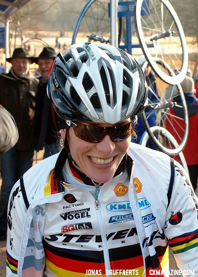 Hanka Kupfernagel looks relaxed a day before her big race.