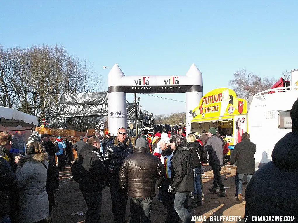 The fans were lively but not quite in full force yet during the early races. 