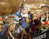 Bjorn Fox racing up the stairs.