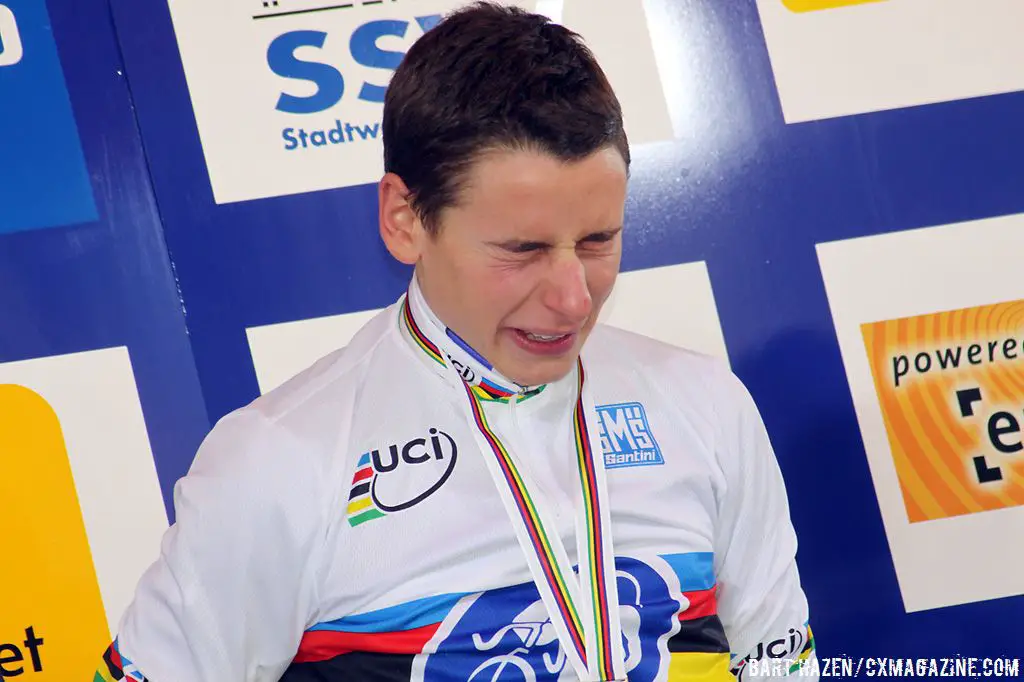 Venturini was emotional at the podium ceremony ©Bart Hazen