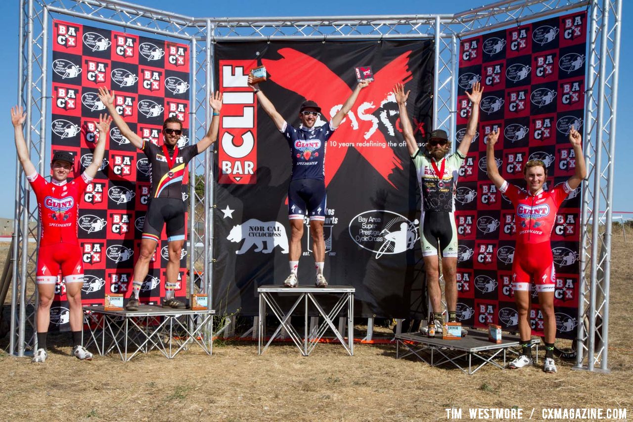 Elite Men\'s Podium (left to right): Tobin Ortenblad, Ben Jacques-Maynes, Andy Jacques-Maynes, Scott Chapin, Cody Kaiser ©Tim Westmore