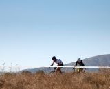 Paul Thai crests the hill but has little time to enjoy the scenery in the Masters 45+ B race. ©Cyclocross Magazine