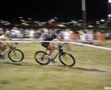 Powers leads Dombroski late in the race at CrossVegas 2012. ©Clifford Lee / Cyclocross Magazine