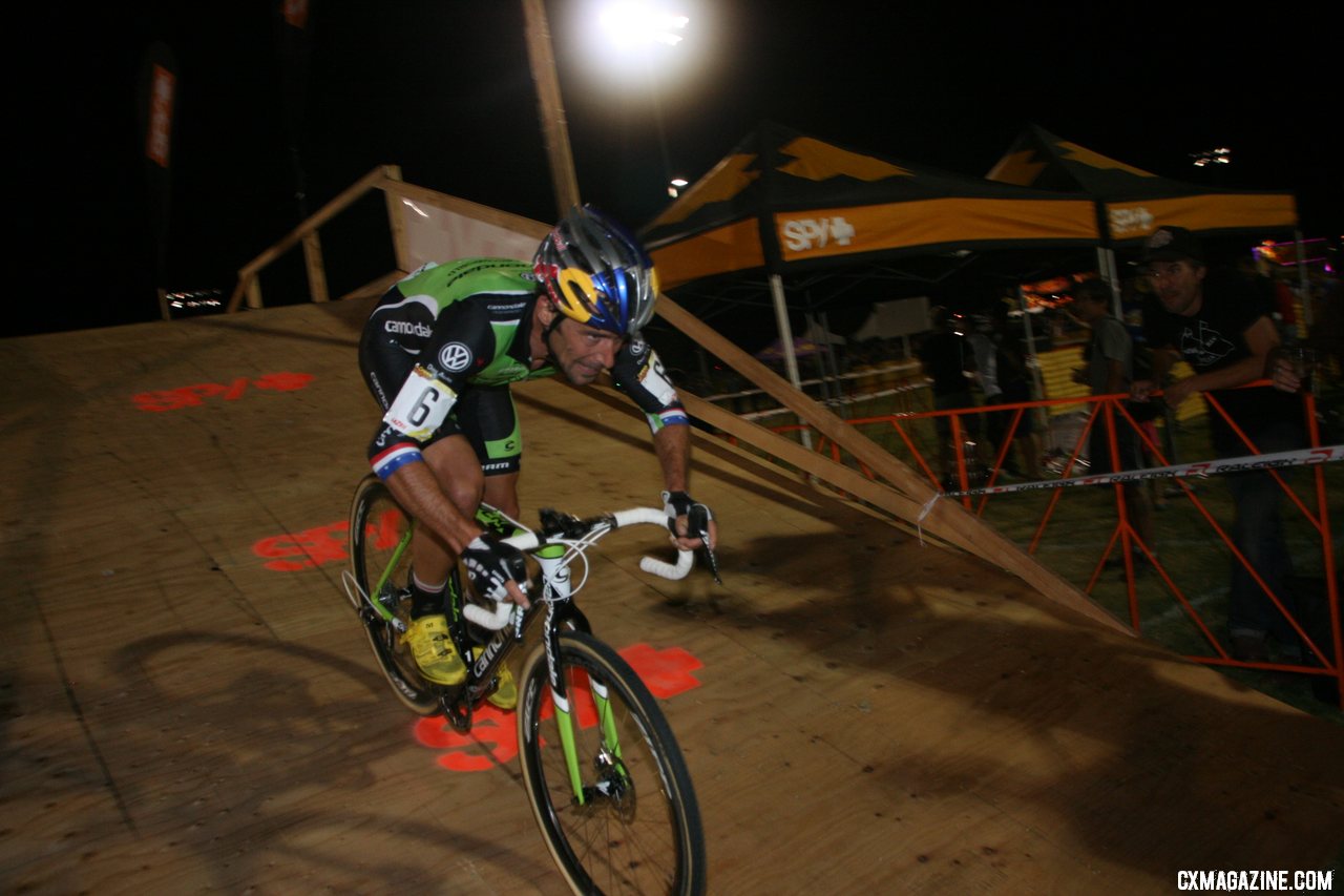 Tim Johnson descends the SPY flyover. CrossVegas 2012. ©Cyclocross Magazine