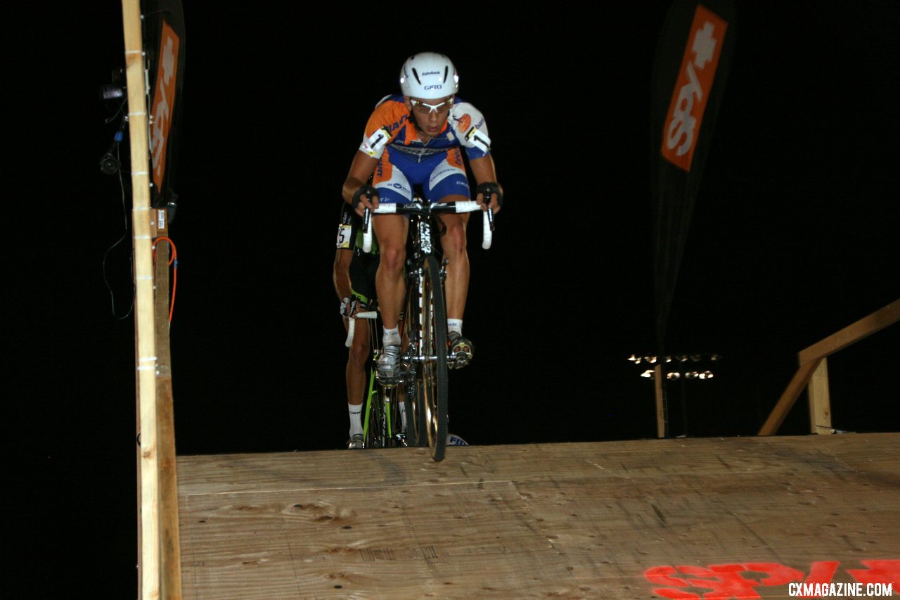 Defending champ Lars van der Haar gives chase. CrossVegas 2012. ©Cyclocross Magazine