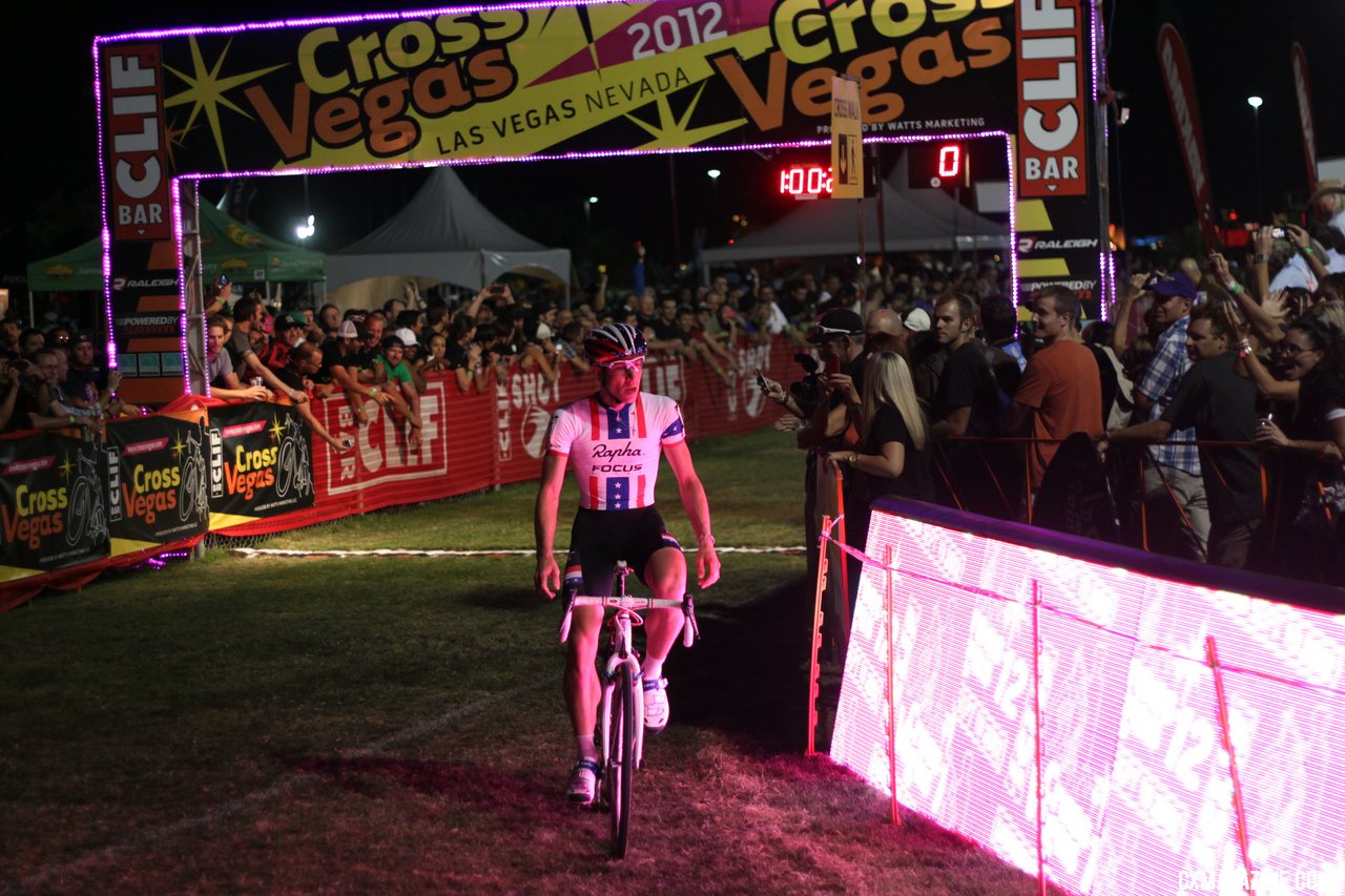 Jeremy Powers had time to celebrate and reflect. CrossVegas 2012. ©Cyclocross Magazine
