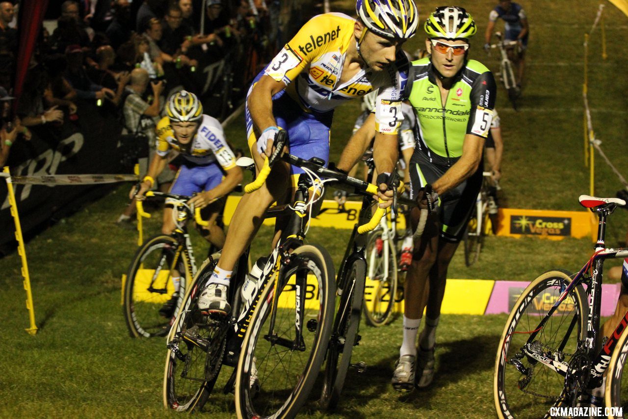 Trebon sizes up his competition at CrossVegas 2012. ©Thomas van Bracht / Cyclocross Magazine
