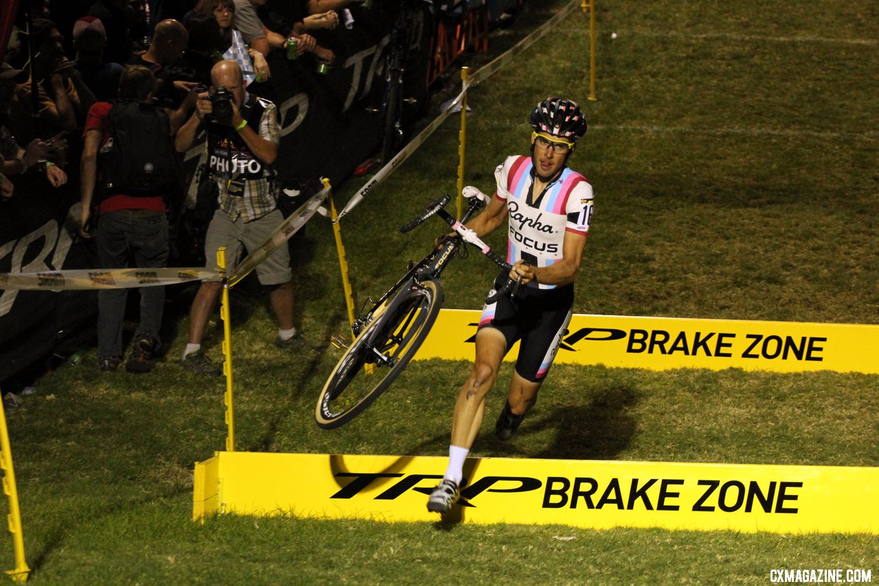 Chris Jones took off on lap 1 and stretched the field at CrossVegas 2012. ©Thomas van Bracht / Cyclocross Magazine