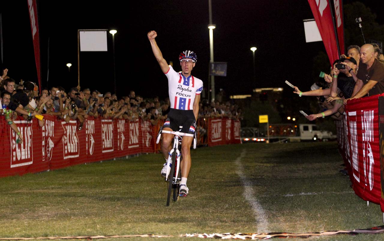 Jeremy Powers Wins CrossVegas 2012. ©Thomas van Bracht / Cyclocross Magazine