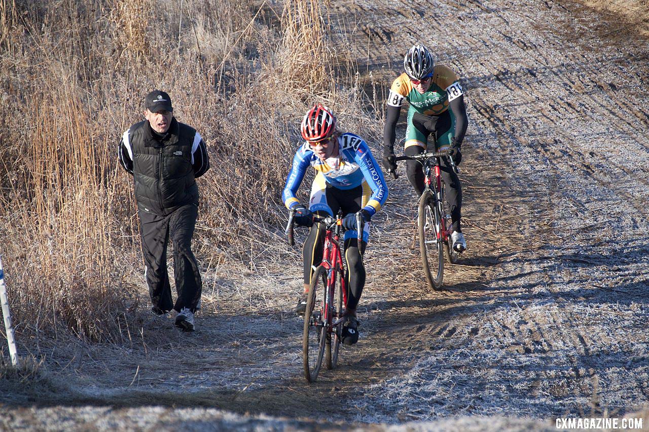 Ryan Cleveland and Davis Bentley fighting for top twenty places.  ©Cyclocross Ma