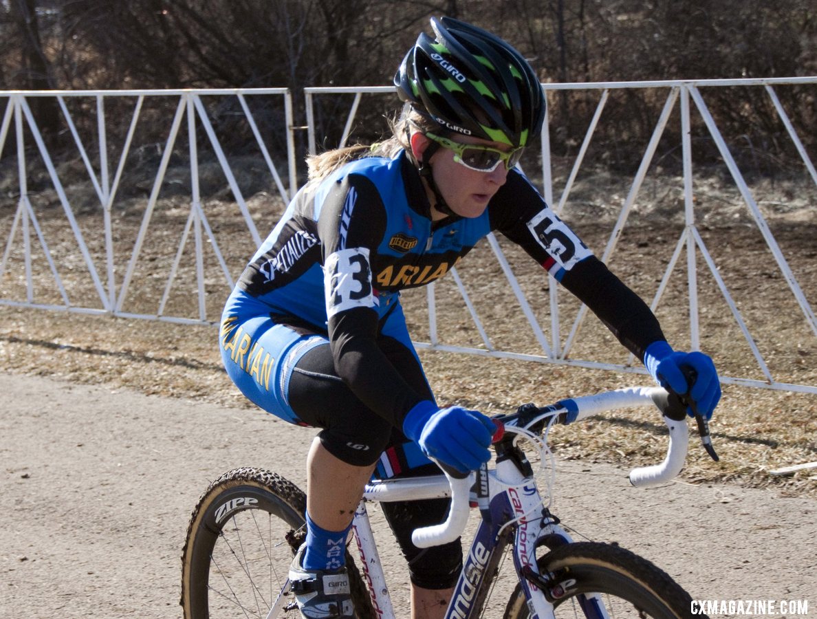 Kaitlin Antonneau Powers Down The Road Section © Cyclocross Magazine