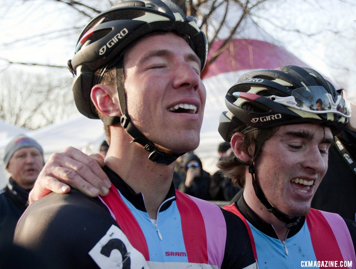 What a relief! Powers finally gets his stars and stripes jersey. © Cyclocross Magazine