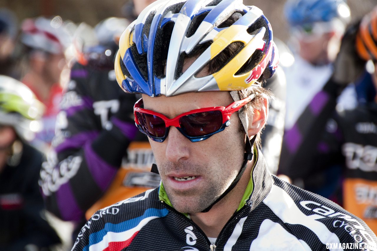 Tim Johnson in concentration before the race. ©Cyclocross Magazine