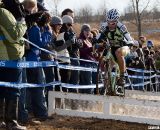 Aaron Bradford hopped the barriers to the crowd's delight. ©Cyclocross Magazine