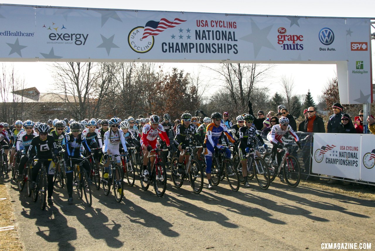 The final seconds before the start. 2012 Cyclocross National Championships, Elite Women. © Cyclocross Magazine