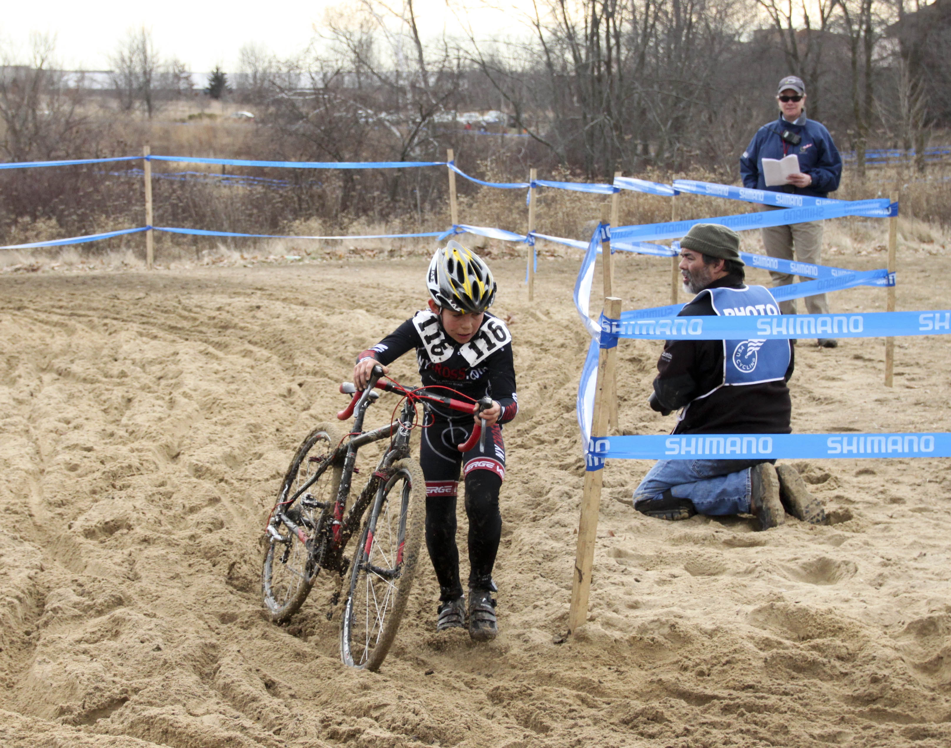 Pint-sized Harrison White packed a powerful punch. Junior Men 10-12, 2012 Cyclocross National Championships. ©Cyclocross Magazine