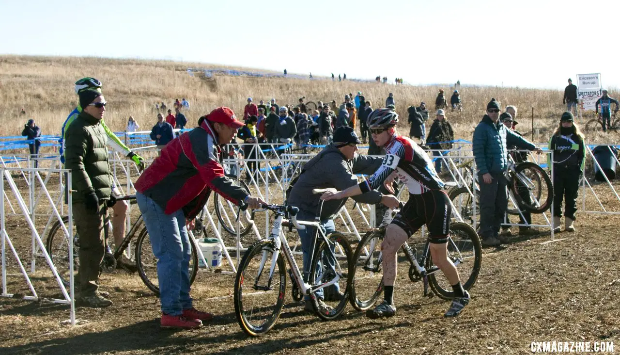 All eyes were on Logan Owen as he swapped bikes often, sometimes twice a lap. ©Cyclocross Magazine