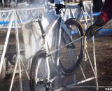 With the frequent exchanges, power washer workers spent lots of time washing Owen's Redline. ©Cyclocross Magazine
