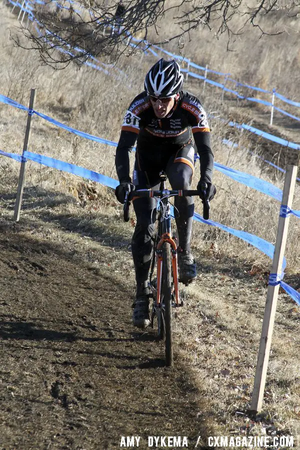 Webber chasing Dwight. 2012 Cyclocross National Championships, Masters Men 40-44. ©Amy Dykema