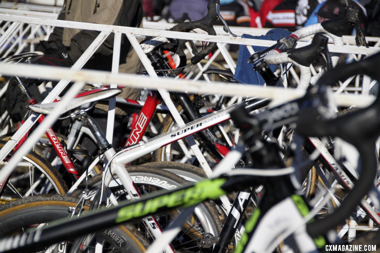 Bikes in the pits. 2012 Cyclocross National Championships, Masters Men 40-44. © Cyclocross Magazine