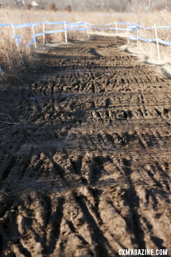 The 9 a.m. race course was filled with frozen ruts that caused lots of crashes. © Cyclocross Magazine